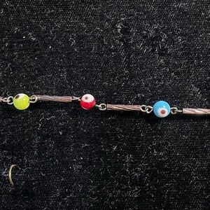 Bohemian Fashion Minimalist Jewelry Evil Eye Stone Sterling Silver 925 Bracelet